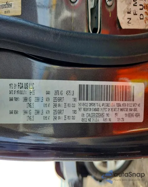 2016 Jeep Compass Sport z USA, uszkodzony, nr VIN 1C4NJDBB1GD520056